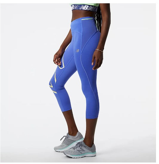 W New Balance Graphic Impact Run Mid Rise Crop